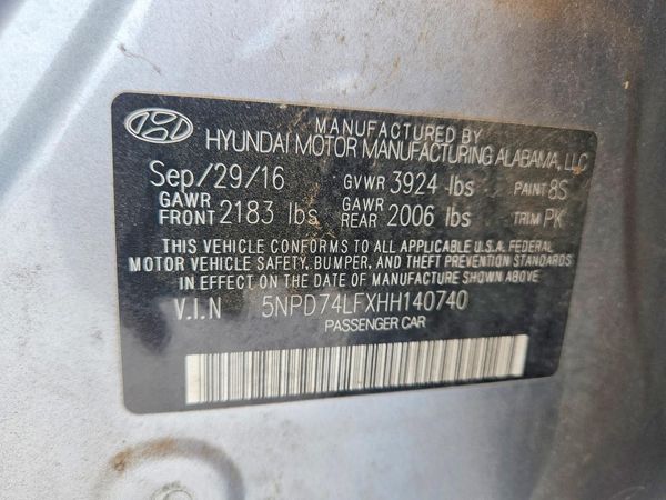 2017 HYUNDAI ELANTRA SE Base