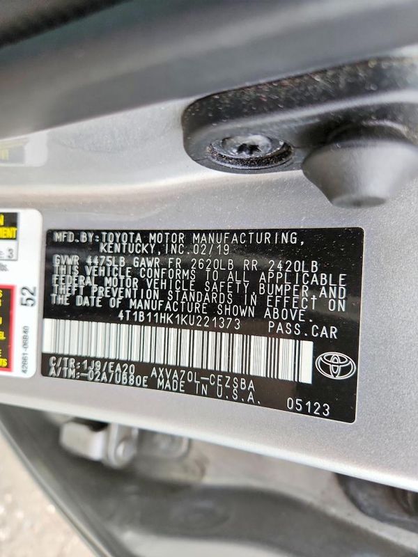2019 TOYOTA CAMRY L/LE/SE/XLE