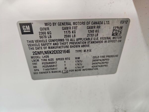 2012 CHEVROLET EQUINOX 2LT