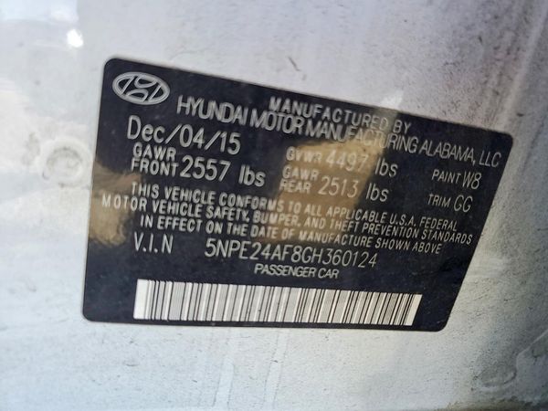 2016 HYUNDAI SONATA