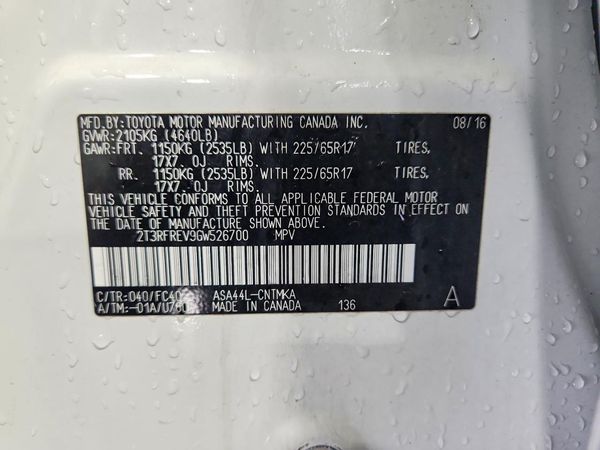 2016 TOYOTA RAV4 XLE (M Grade)