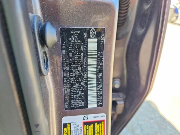 2018 TOYOTA CAMRY L/LE/SE/XLE — VINS