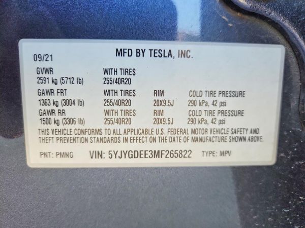 2021 TESLA MODEL Y