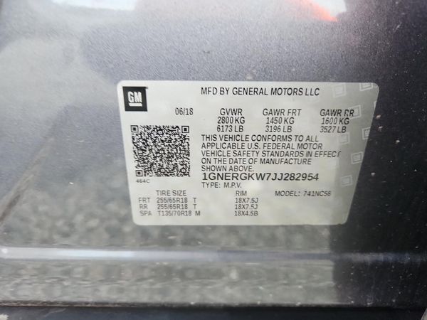 2018 CHEVROLET TRAVERSE LT
