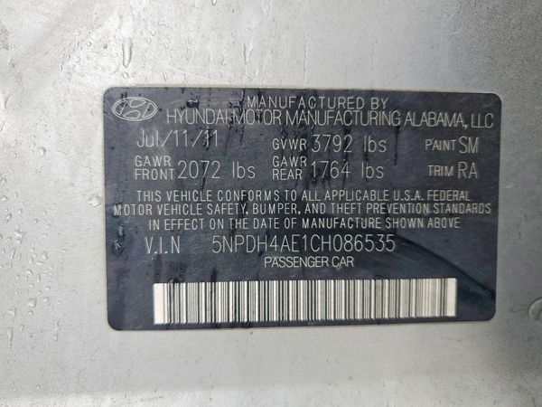 2012 HYUNDAI ELANTRA GLS(Middle grade)