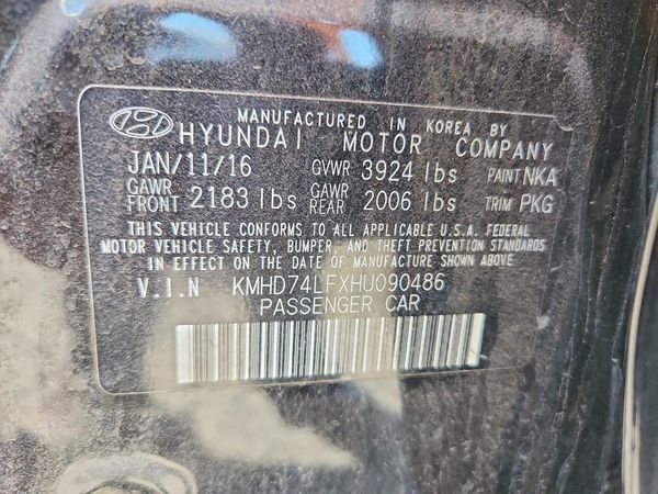 2017 HYUNDAI ELANTRA SE Base — VINS
