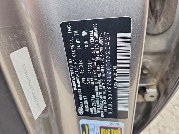 2018 KIA OPTIMA SXL — VINS