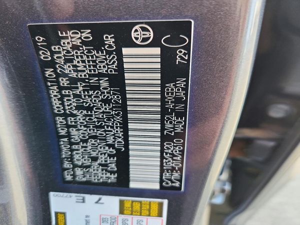 2019 TOYOTA PRIUS Plus/Premium/Advanced — VINS