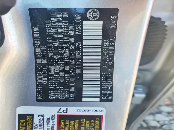 2017 TOYOTA CAMRY LE/SE/XLE/XSE