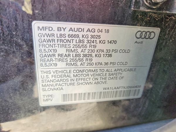 2018 AUDI Q7 quattro Premium Plus
