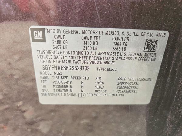 2016 CADILLAC SRX