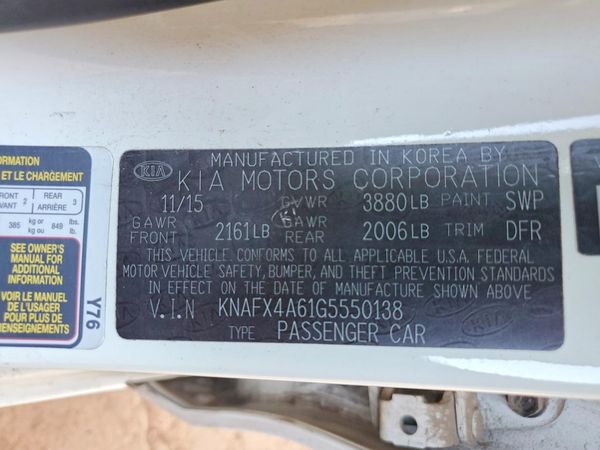 2016 KIA FORTE