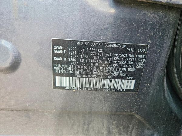 2022 SUBARU ASCENT