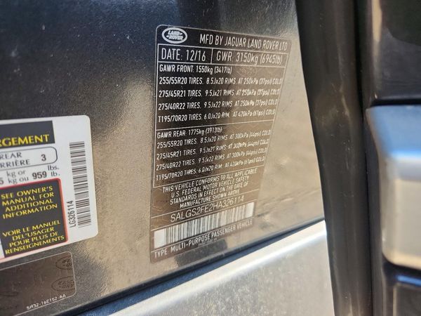 2017 LAND ROVER RANGE ROVER