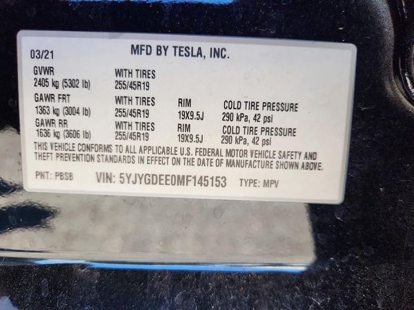 2021 TESLA MODEL Y
