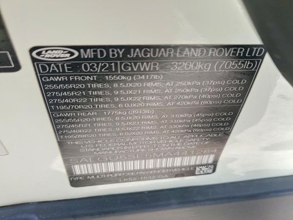 2021 LAND ROVER RANGE ROVER