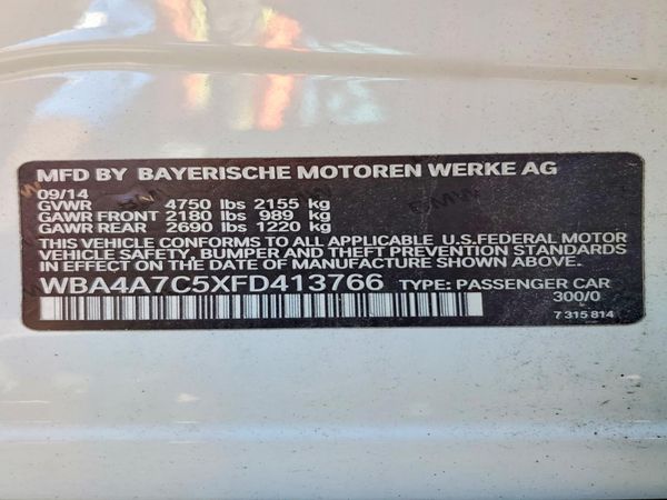 2015 BMW 4 SERIES xDrive GC — VINS
