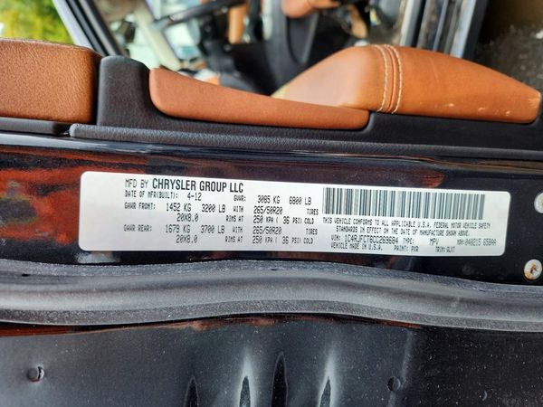 2012 JEEP GRAND CHER Overland — VINS