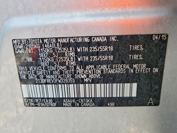 2015 TOYOTA RAV4 Limited (G Grade)
