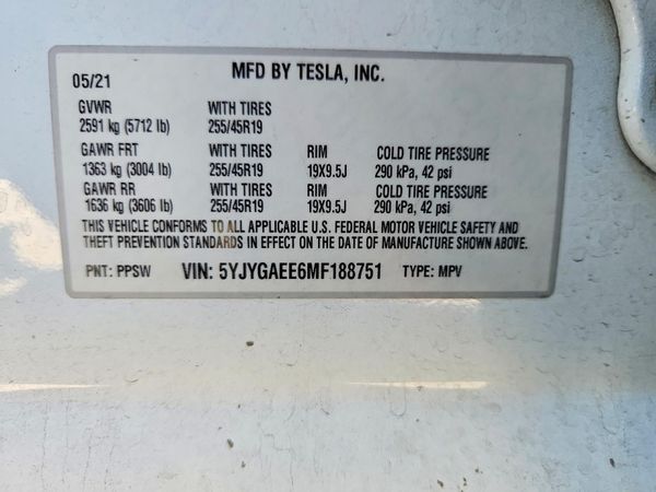 2021 TESLA MODEL Y