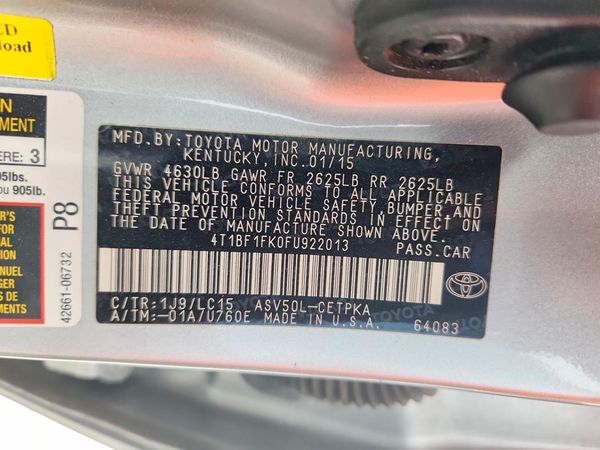 2015 TOYOTA CAMRY