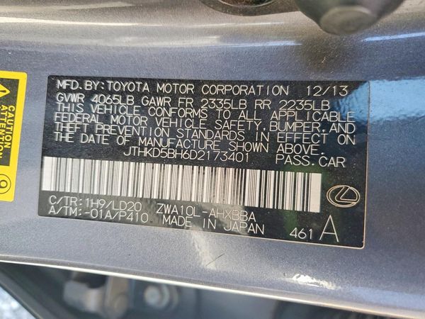 2013 LEXUS CT 200h