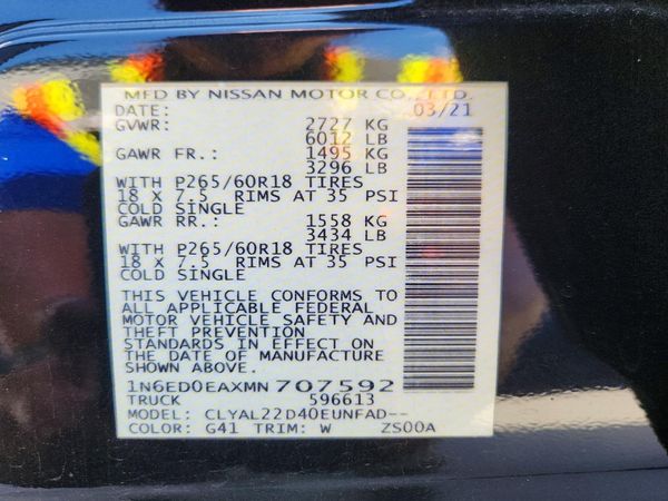 2021 NISSAN FRONTIER