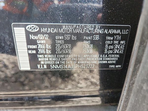 2023 HYUNDAI SANTA FE SE — VINS