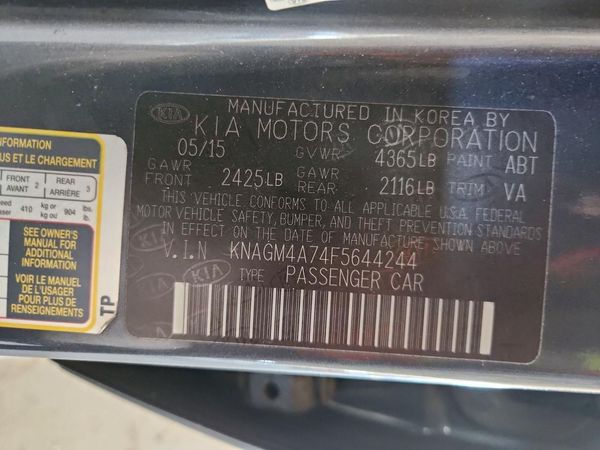 2015 KIA OPTIMA EX GL - Middle-low