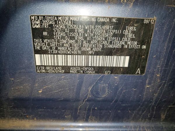 2012 TOYOTA RAV4 High