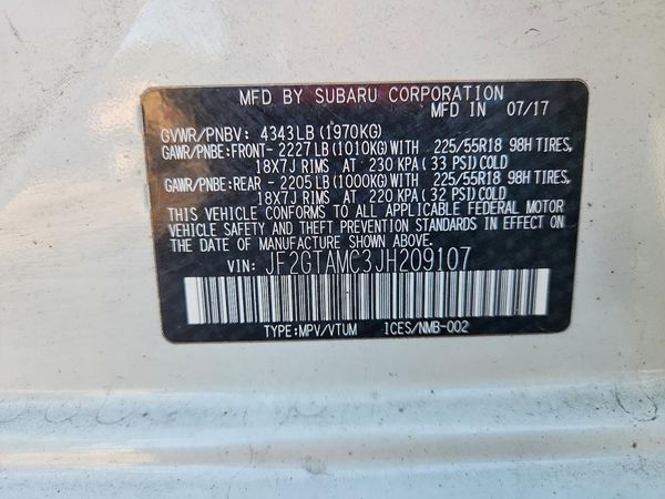 2018 SUBARU CROSSTREK Limited+NAVI+ES+BSD — VINS