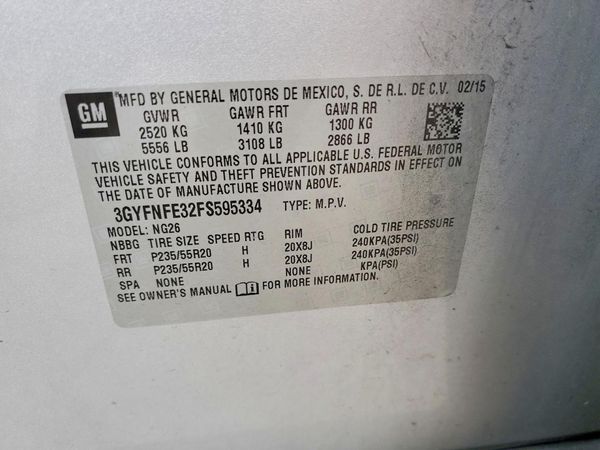 2015 CADILLAC SRX — VINS