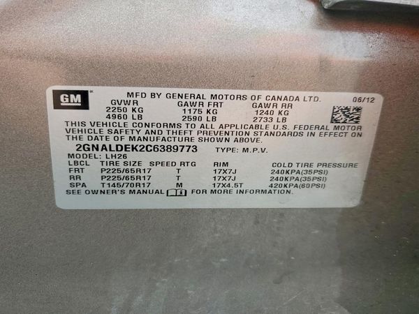 2012 CHEVROLET EQUINOX 1LT