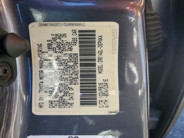 2012 TOYOTA COROLLA