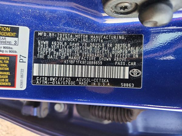 2015 TOYOTA CAMRY