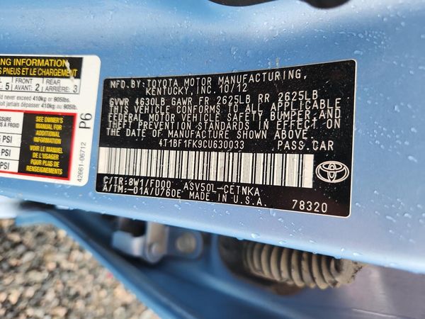 2012 TOYOTA CAMRY