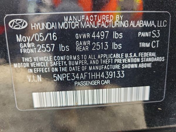 2017 HYUNDAI SONATA