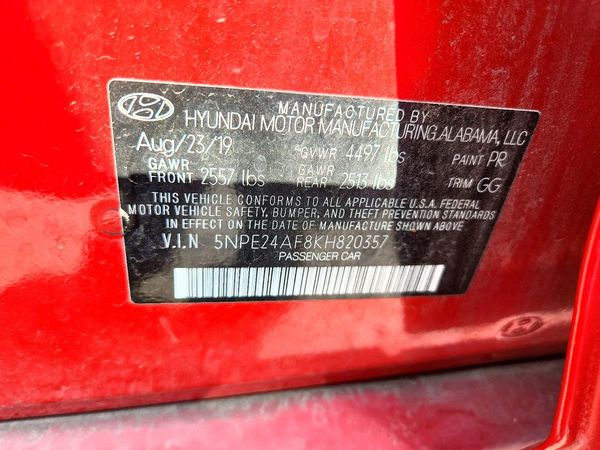 2019 HYUNDAI SONATA