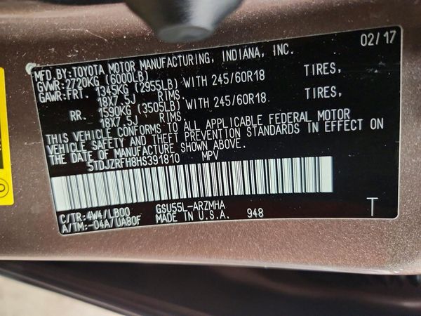 2017 TOYOTA HIGHLANDER
