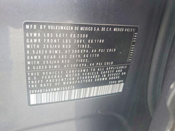2021 VOLKSWAGEN TIGUAN — VINS