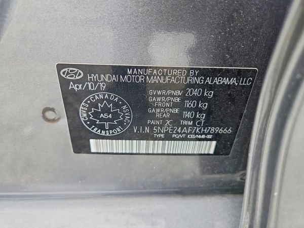 2019 HYUNDAI SONATA