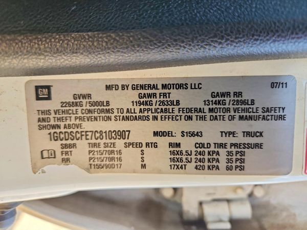 2012 CHEVROLET COLORADO 1LT — VINS