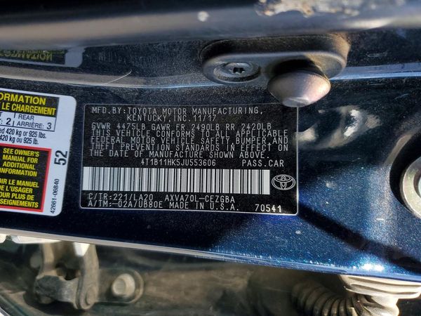 2018 TOYOTA CAMRY L/LE/SE/XLE