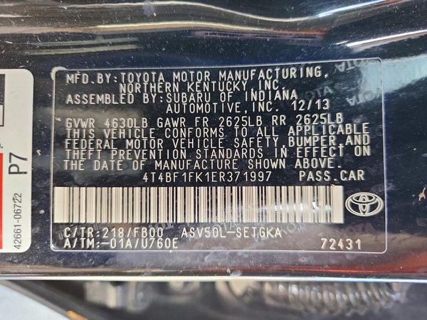 2014 TOYOTA CAMRY