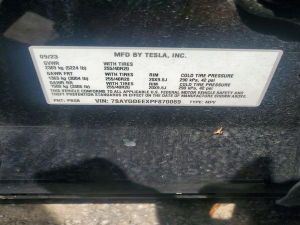 2023 TESLA MODEL Y — VINS