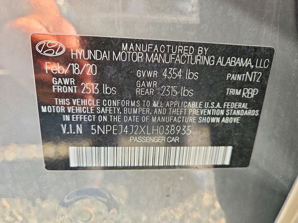 2020 HYUNDAI SONATA