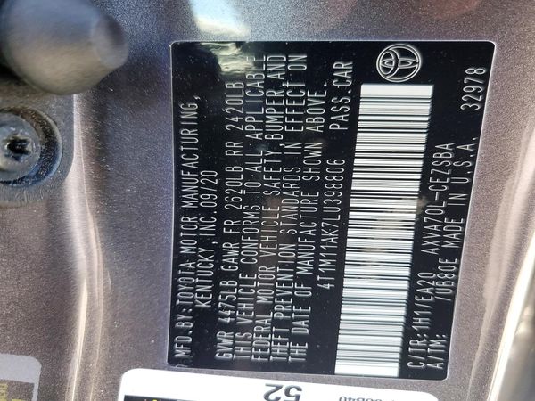 2020 TOYOTA CAMRY