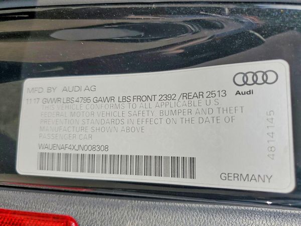 2018 AUDI A4 — VINS