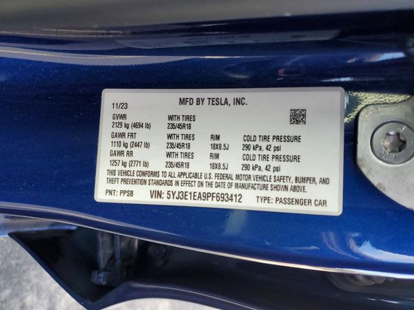 2023 TESLA MODEL 3