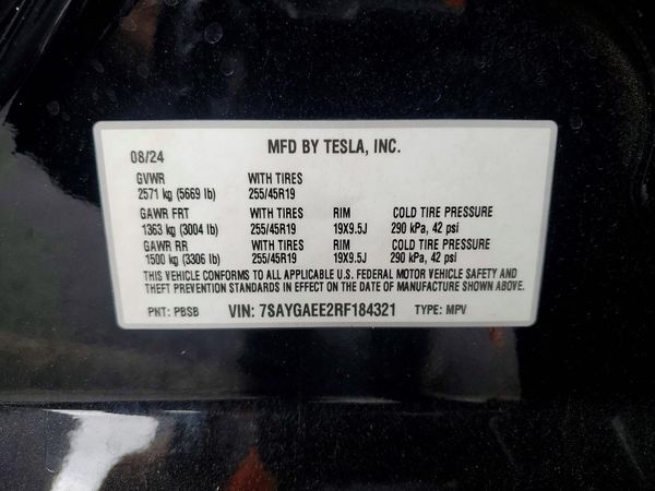 2024 TESLA MODEL Y — VINS
